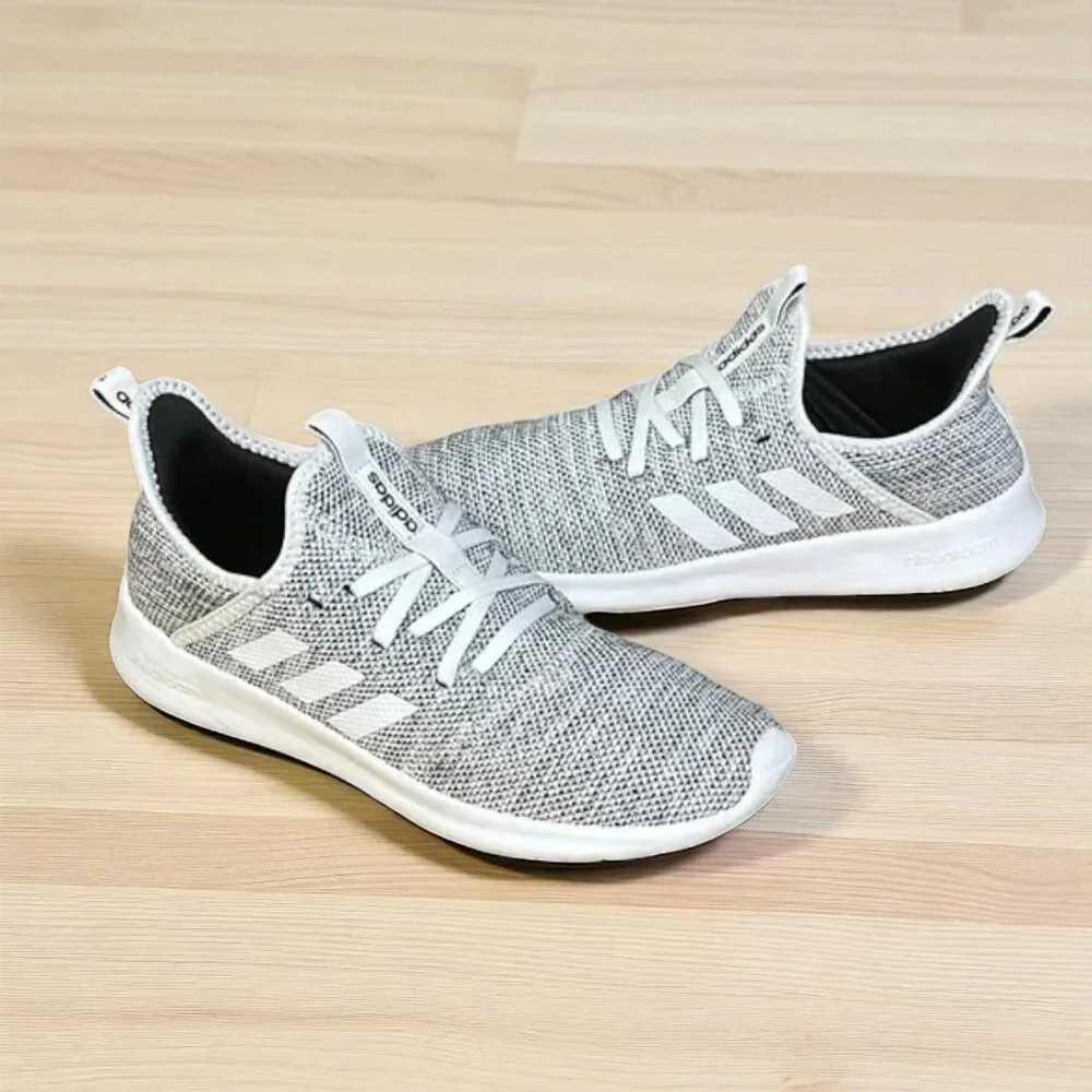Adidas CloudFoam White-Black Pure Running Jogging Walking Shoes Women's Size 8.5